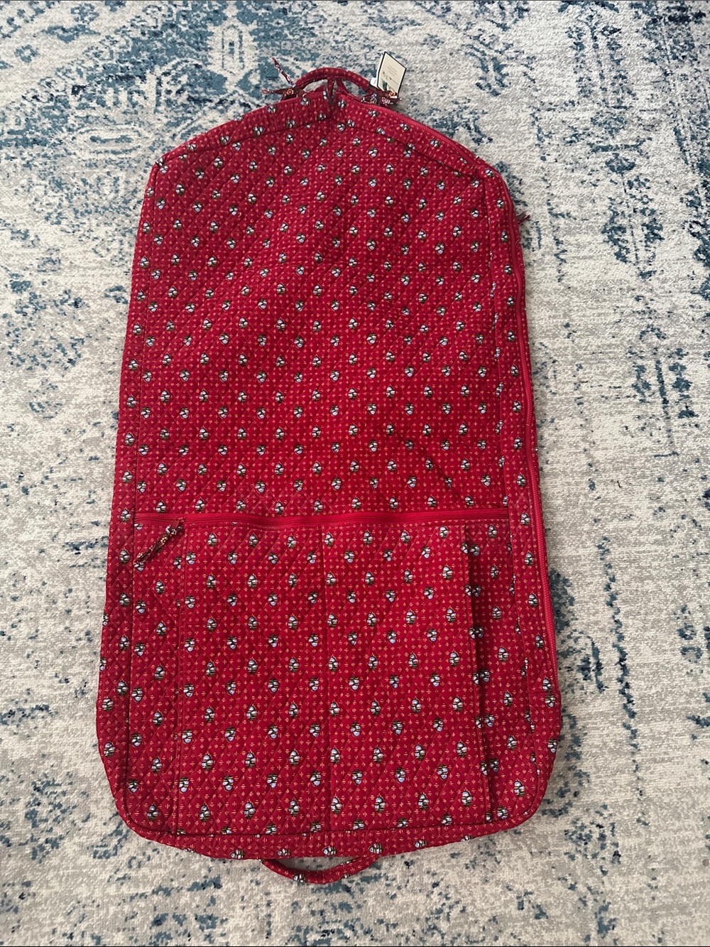 NWT! Vintage Vera Bradley Provincial Red Garment Bag soft travel luggage duffel - Picture 5 of 7